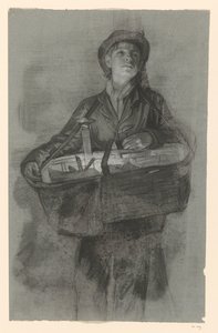 Garçon debout avec un panier - Jan Veth