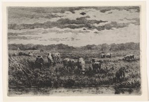 Paysage avec des moutons