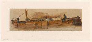 Longue barque avec capitaine