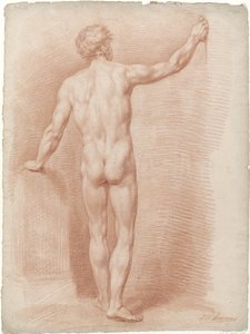 Homme nu debout, vu de dos