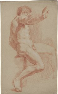 Homme nu assis, profil vers la droite