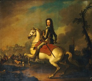 Portrait du roi Guillaume III à la bataille de la Boyne en 1690