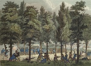 Les Marseillais sur les Champs-Élysées, 30 juin 1792, gravé par Reinier Vinkeles et Daniel Vrydag