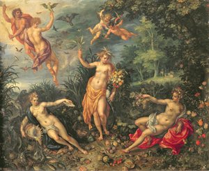 Abondance et les quatre éléments, c.1606 - Jan and Clerk, H. Brueghel