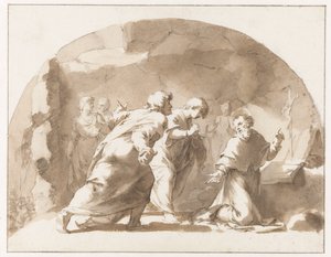 Saint Grégoire (?) dans une grotte