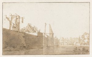 Vue du mur de la ville de Leiden