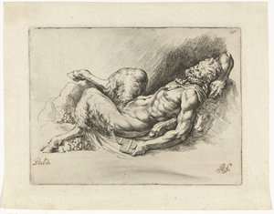 Poêle couchée avec deux grappes de raisin (série: Signorum Veterum Icones II) - Jan de Bisschop