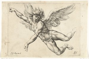 Étude pour un ange nu volant - Jan de Bisschop