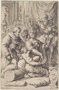 Sainte Famille avec des saints - Jan de Bisschop, after Giorgio Vasari