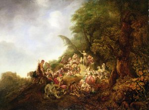 Saint Jean-Baptiste prêchant à une foule