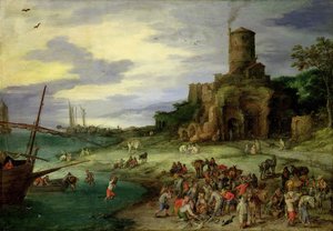 Pêcheurs sur le rivage