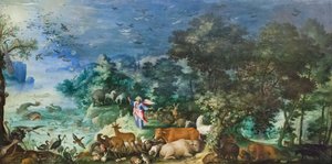 Paysage avec création des animaux