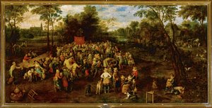 Banquet de mariage ... (peinture sur toile) - Jan the Elder Brueghel
