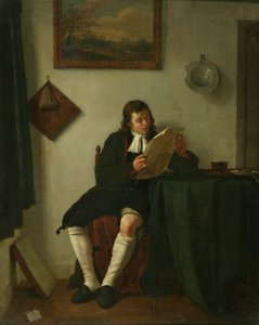 Intérieur avec un homme lisant - Jan the Younger Ekels