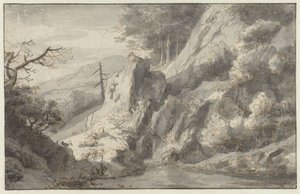 Paysage de montagne avec conifère mort - Jan van Aken
