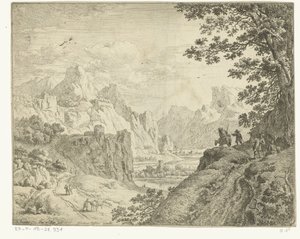 Paysage fluvial avec voyageurs - Jan van Aken