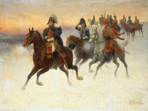 Le maréchal Ney et Napoléon et leurs troupes pendant la campagne de Russie