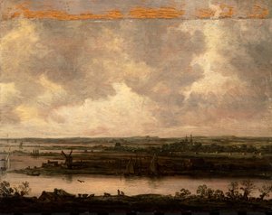 Vue panoramique de la rivière Spaarne et du Haarlemmermeer