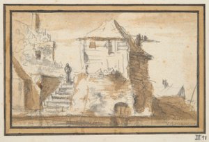 Deux bâtiments avec un escalier