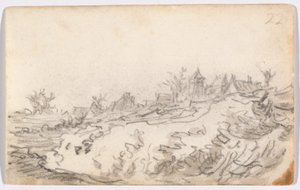 Village sur une colline ensoleillée - Jan van Goyen