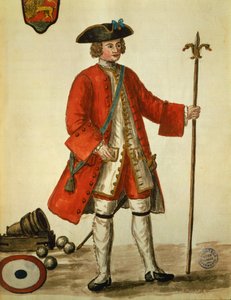 Un artilleur de la marine vénitienne en uniforme, extrait de Les costumes des Vénitiens par Giovanni di Grevembroch - Jan van Grevenbroeck