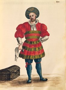 Vêtements vénitiens : Voyageur vénitien, par Jan van Grevenbroeck, Gli Abiti de Veneziani