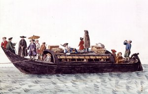 Bateau de lagune de Venise pour le transport de personnes et de marchandises. Dessin à l