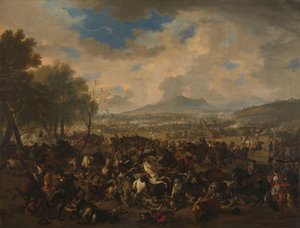 La bataille de Ramillies entre les Français et les puissances alliées, 23 mai 1706