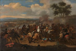 La bataille de la Boyne, Irlande, entre les rois Jacques II et Guillaume III, 12 juillet 1690