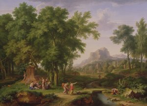 Paysage arcadien avec un buste de Flora, 1724-25 (paire à 68872)