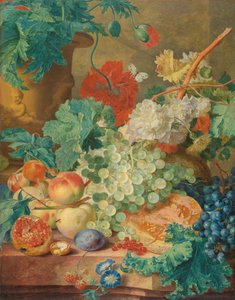 Nature morte avec des fleurs et des fruits