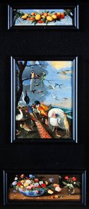 Nature morte - guirlande de fruits, divers oiseaux, bouquets - Jan van Kessel the Elder