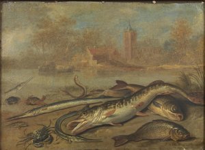 Poissons et paysages - Jan van Kessel the Elder