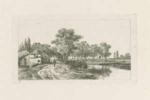 Paysage avec bateau amarré - Jan van Lokhorst