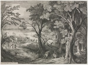 Paysage avec Voyageurs Attaqués par une Bande de Brigands - Jan van Londerseel