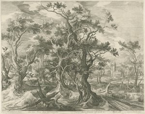 Paysage avec un prophète de Juda déchiré par un lion