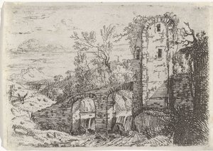 Pont de pierre sur une cascade - Jan van Nickelen