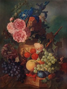 Vase ornemental de fleurs et de fruits, vers 1798, 1938