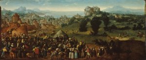 Paysage avec tournoi et chasseurs - Jan van Scorel