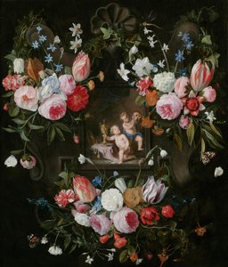 Nature morte de fleurs autour d