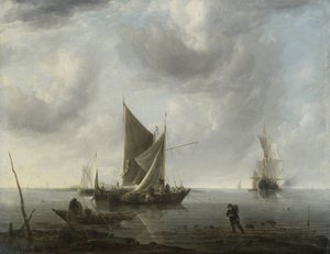 Navires au mouillage sur une mer calme
