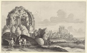 Voyageurs au Temple de Minerve Medica près de Rome