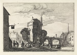 Vue de la ville avec un pont sur une rivière