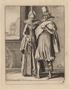 Deux figures en costume