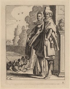 Deux figures en costume