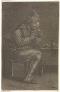 Homme allumant sa pipe