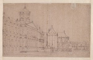 Place du Dam avec le nouvel hôtel de ville - Jan van der Heyden