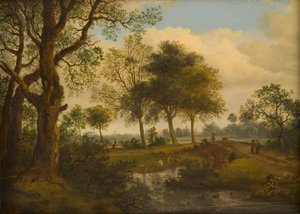 Paysage avec baigneurs - Jan van der Heyden