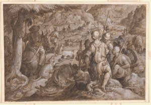 Hommes chassant le bouquetin à l