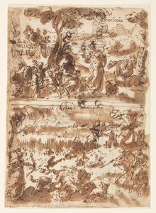 En haut : Erminia et le berger ; En bas : Atalante chassant le sanglier de Calydon